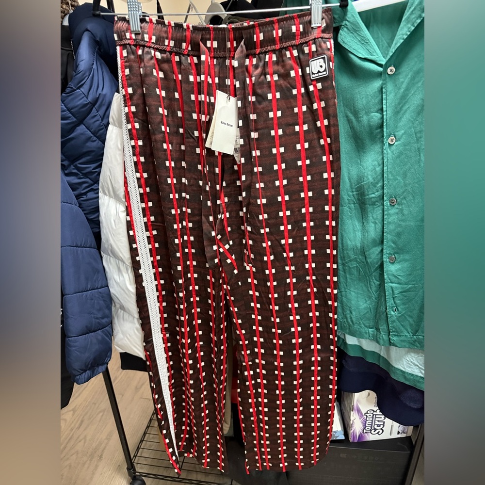 Wales Bonner Brown and Red Patterned Joggers